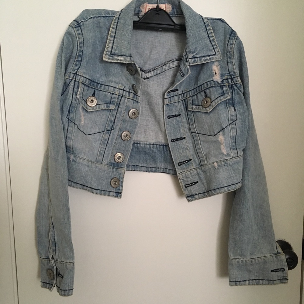 🔥 Vintage Jean Crop Jacket Size S